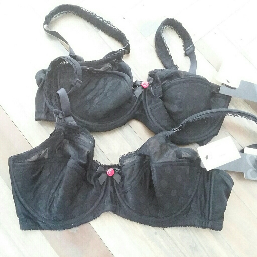 2 NWT black Q-T Intimates Nursing bras 34C
